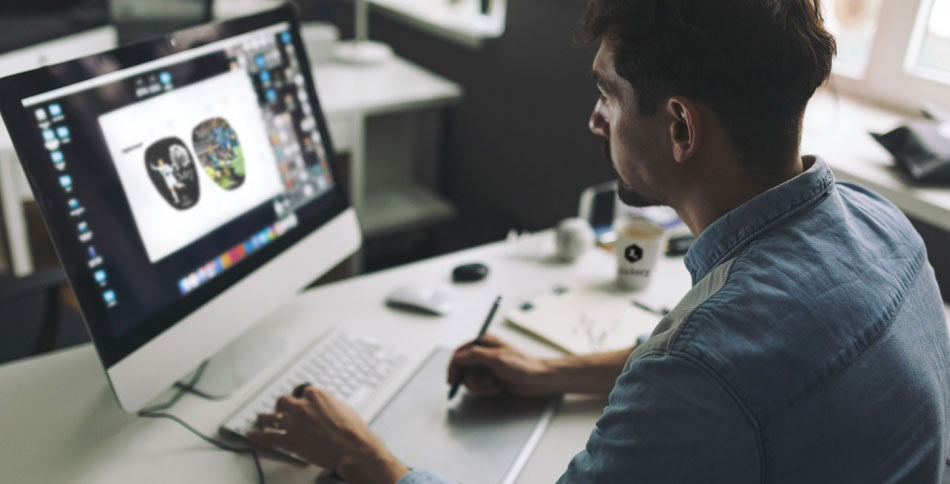 Football specialist making personalized Kickson shin pads.