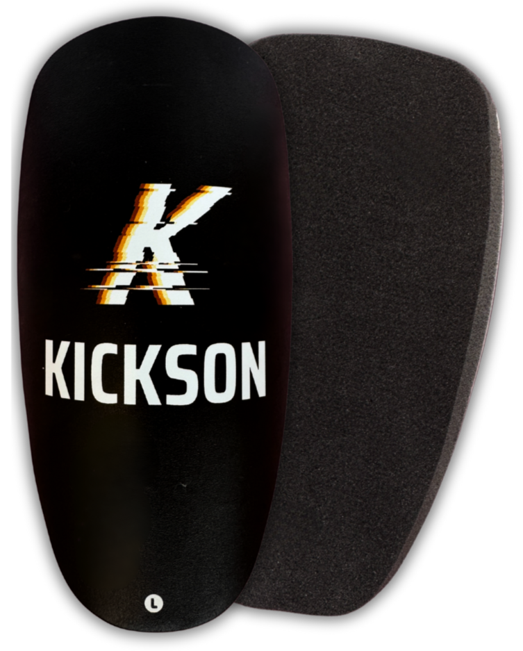 Kickson Elite lightweight pro football shin guards front view