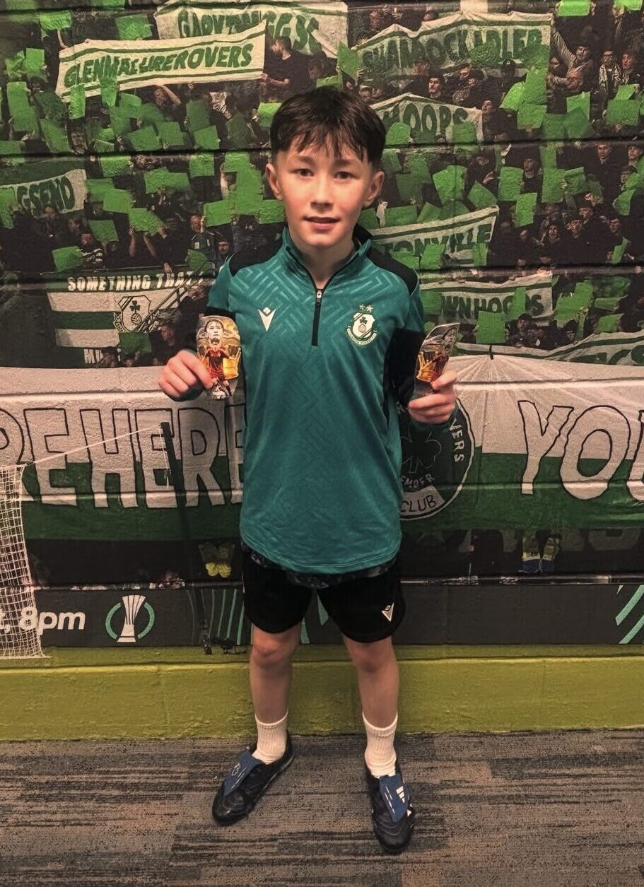 Youth football player with Kickson shin pads